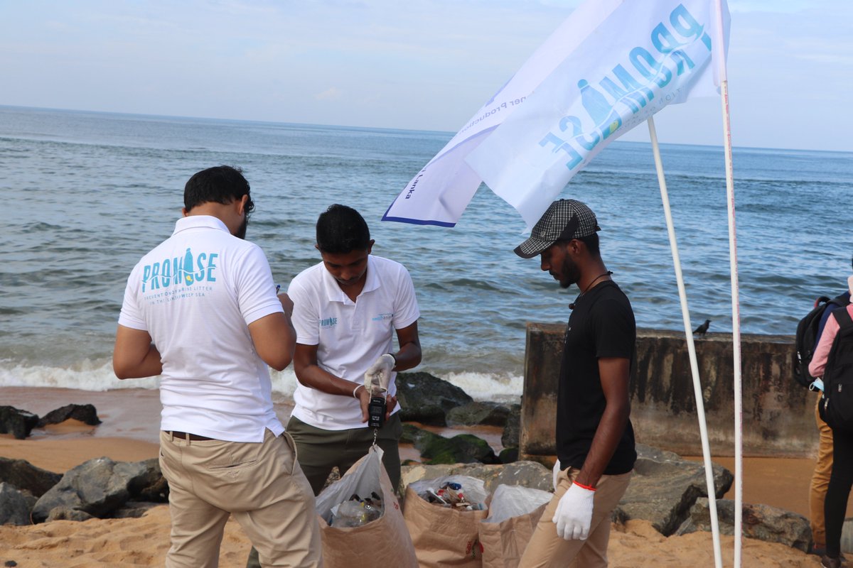 NCPCSL's tweet photo. NCPC, Sri Lanka in collaboration with  Centre for beach clean up, Round Table Sri Lanka and UK Aid organized a beach clean-up in Wellawatta beach on January 7. 

Together (60 volunteers) we were able to collect, sort and dispose 220 kg of marine litter. 

#beachcleanup #PROMISE https://t.co/pbdlu2484O