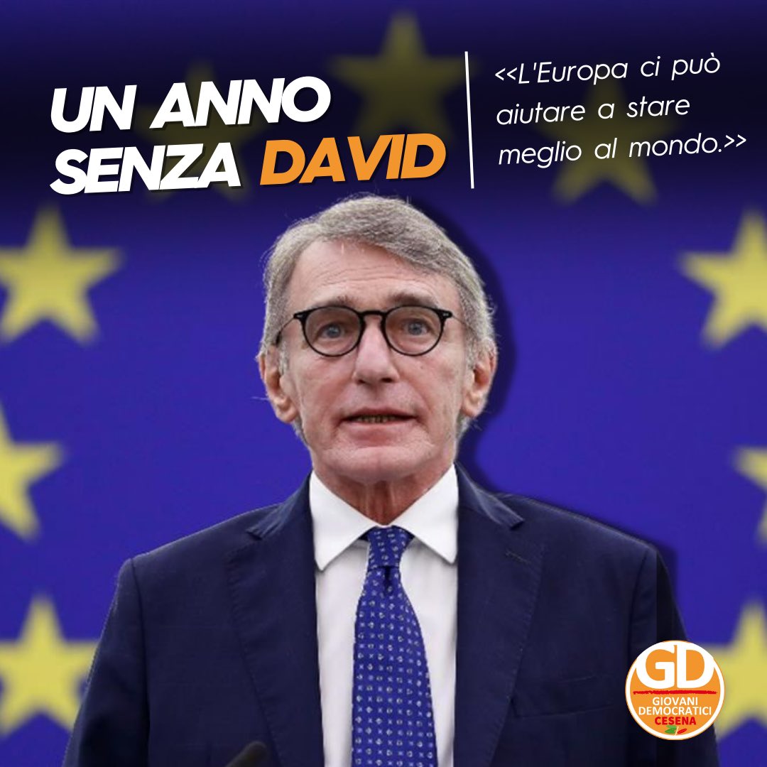 gdcesena's tweet photo. Ci manchi, #David.

A te dedichiamo il nostro impegno per un’#Europa più unita, integrata e vicina ai suoi cittadini.
Per te ci impegniamo a trasmettere a tutti i grandi valori alla base dell’Unione Europea.

Porteremo avanti il tuo sogno. 🇪🇺
#11gennaio #sassoli https://t.co/uTDJODtoFP