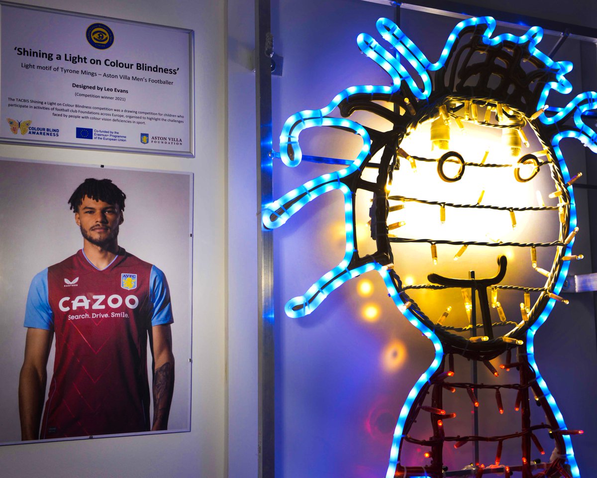 AVFCFoundation's tweet photo. Young Aston Villa fan and Football in the Community participant, Leo Evans won the competition, charming judges with his drawing of Tyrone Mings.

According to Colour-Blind Awareness, in the UK there are approximately 3 million colour blind people.

@colourblindorg https://t.co/q7m7nKahe6