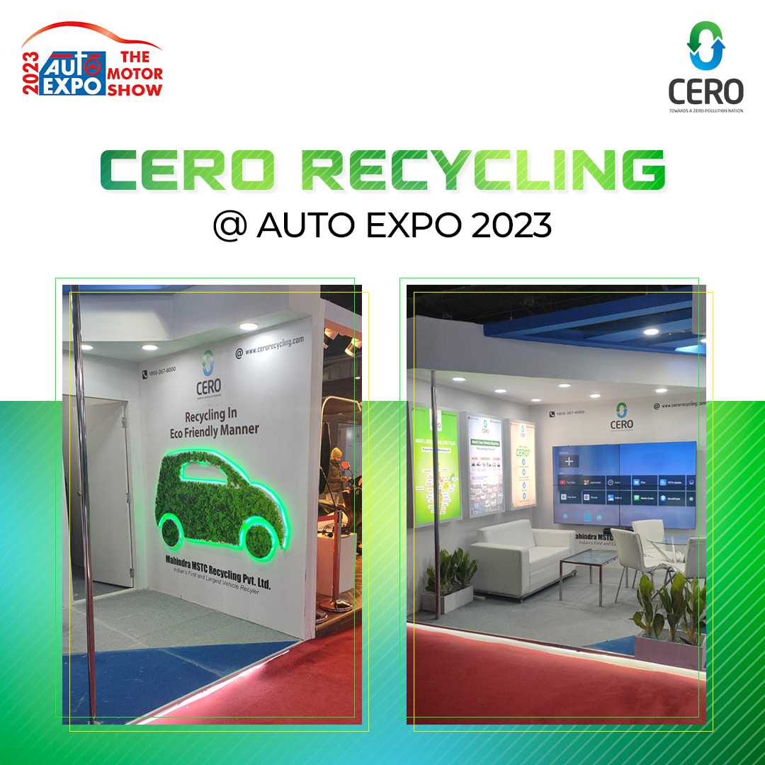 Witness the revolutionary #ELVRecycling with Cero at the Auto Expo 2023. Visit us to experience the creation of a greener future at Gems Pavilion G-6 from 11th to 18th January '23.

<a href="/MahindraAccelo/">Mahindra Accelo</a> <a href="/sumitissar/">sumitissar</a> <a href="/mstcindia/">MSTC Ltd</a> <a href="/_ParagShah/">Parag Shah</a> <a href="/anishshah21/">Anish Shah</a> 

#cerorecycling #autoexpo2023