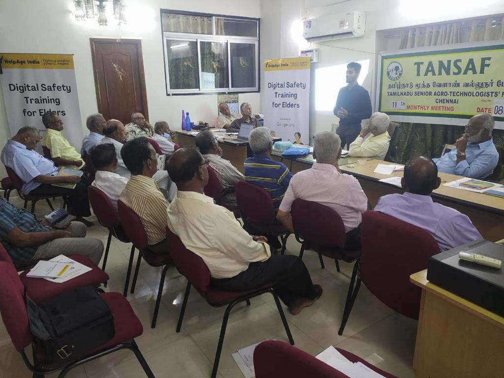 Helpageindia's tweet photo. ...online #scams, paying bills safely, secure #onlinebanking, etc. Here are a few glimpses of a recent workshop conducted in #delhi, #rajasthan, #madhyapradesh, #tamilnadu and #odisha. #project #digital #india #elderempowerment #onlinesafety #digitallyempowered #elderpower https://t.co/MNcav7b8C4