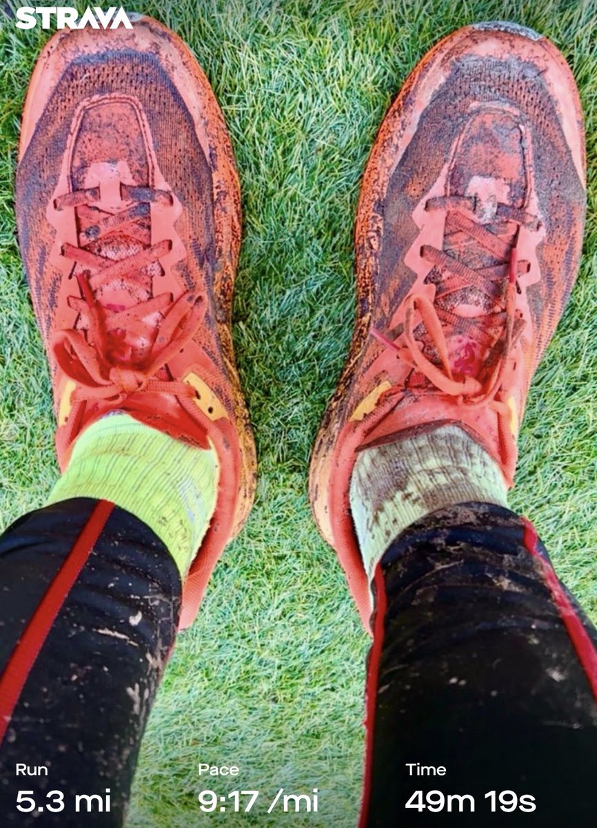 Trail run today. I don’t do it much but it’s great for running strength. Dealing with slippy mud, uneven ground, tree roots, ditches and streams to jump. No good for upping the pace, stick to the road for that 🏃🏼‍♂️👍🏼 #run #running #trailrunning #runner shoes are 3 runs old btw 😂