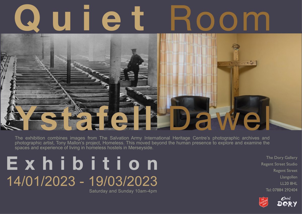 digitintherib's tweet image. My new exhibition, Quiet Room opens this Saturday at The Dory Gallery, Llangollen, Wales. I combine images from The Salvation Army International Heritage Centre’s photographic archives @SalvArmyArchive and my 2014-15 project, #Homeless, which moved beyond the human presence.
