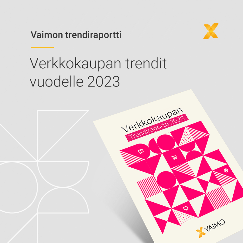 vaimofinland's tweet photo. Älä jää jälkeen – Omaksu uudet trendit jo etukäteen! 💡

Vaimon vuosittainen Trendiraportti on täällä. Tutustu digitaalisen kaupankäynnin johtavien asiantuntijoiden ennusteisiin vuodelle 2023! 🔮

#verkkokauppa #trendit
