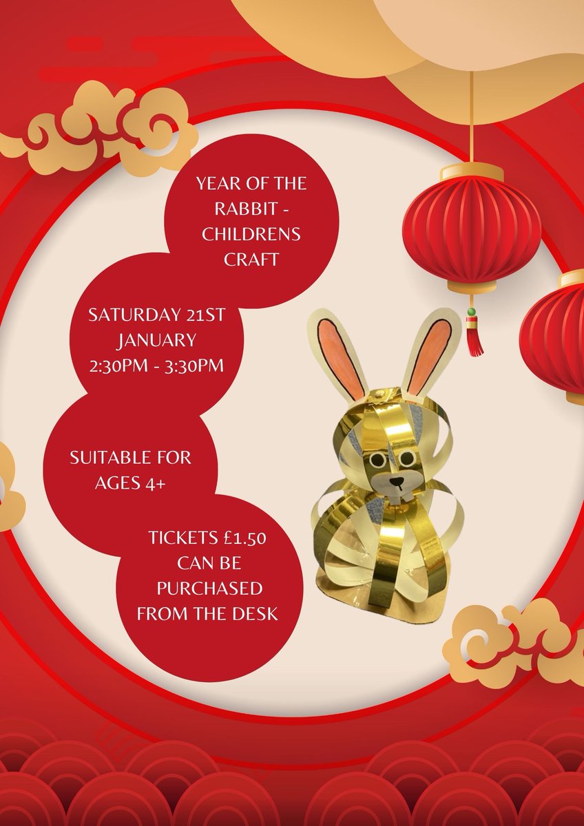 Come and join us for a very special year of the rabbit craft!
Book your tickets in the library or by emailing us at Godalming.Library@surreycc.gov.uk
<a href="/SurreyLibraries/">Surrey Libraries UK</a> #Godalming