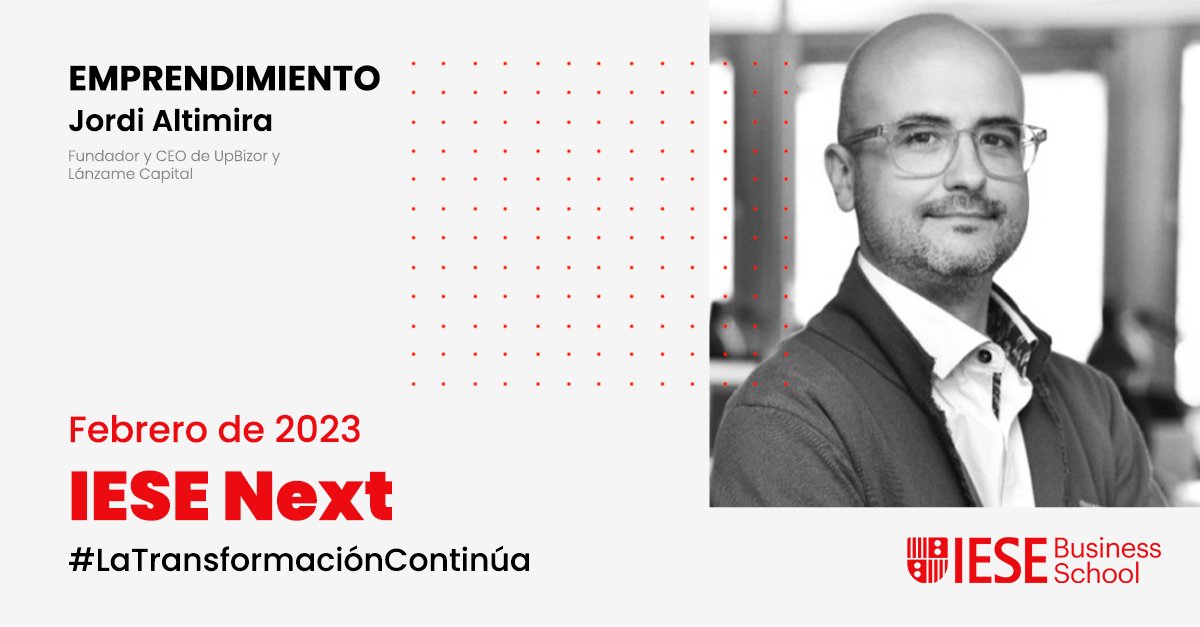 JordiAltimira's tweet photo. Feliz de formar parte de #IESEnext, el evento digital de @iesebschool que se celebrará el próximo mes de febrero, donde hablaremos de diferentes temas claves en la actualidad.
¡Os esperamos!
¡Gracias Silvia Bosch por incluirme en la iniciativa! https://t.co/SRLxkuQzeV