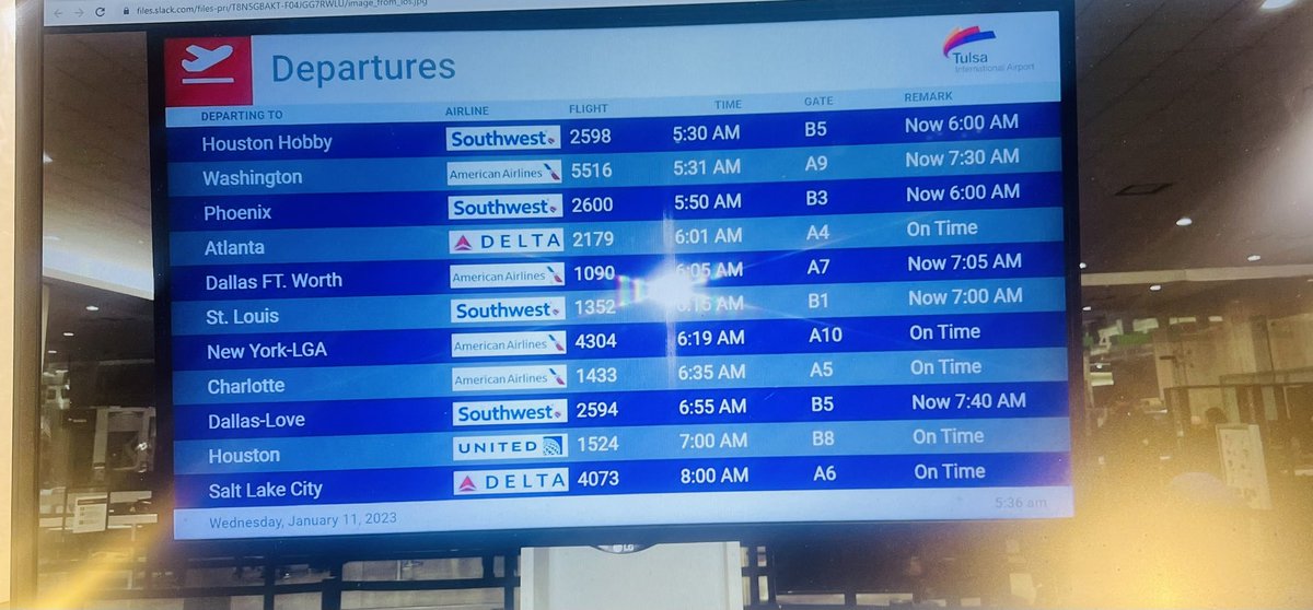 So far at TIA, no flights have been cancelled, however some are delayed. This after FAA grounds all flights nationwide due to a computer system malfunction. No word on if delays are a result of the FAA issue. <a href="/KJRH2HD/">2 News Oklahoma</a>