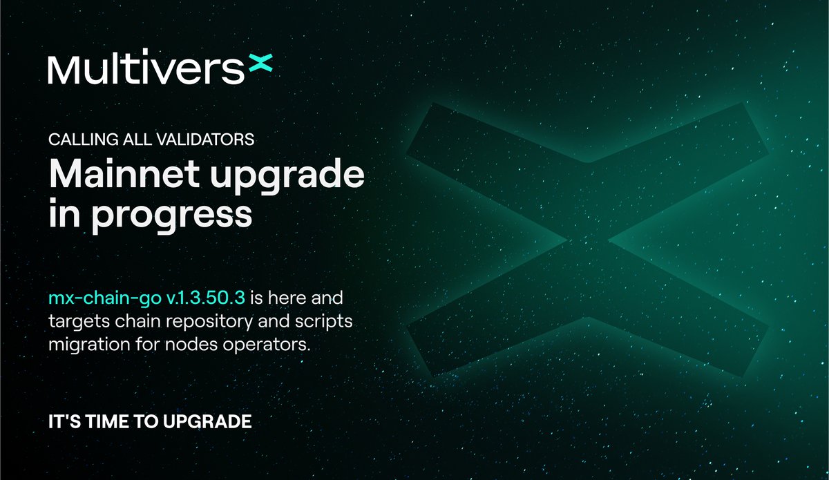 lucianmincu's tweet image. Calling all @MultiversX Validators

The mx-chain-go v1.3.50.3 upgrade is here and targets chain repository and scripts migration for node operators.

Release notes: github.com/multiversx/mx-…