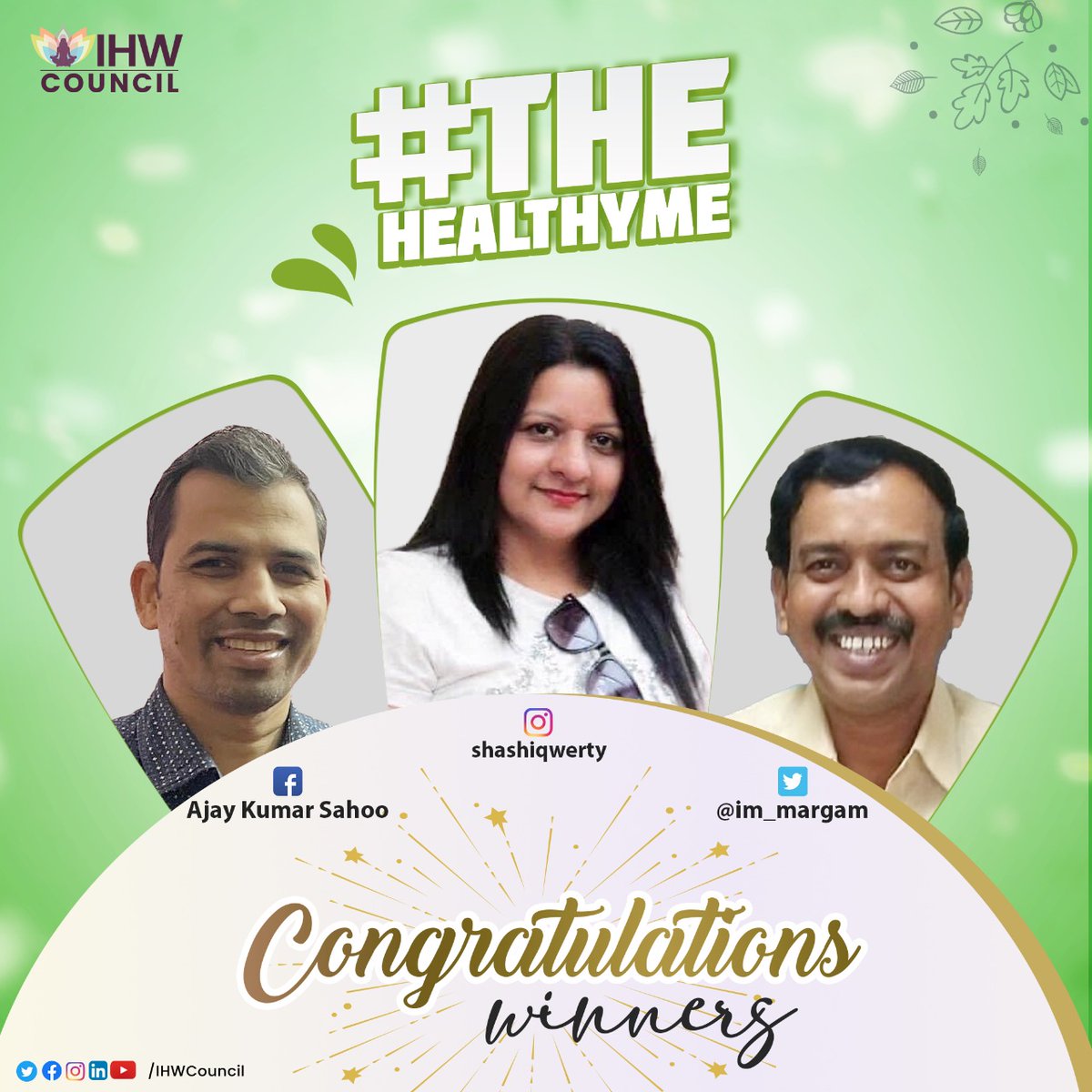 IHWCouncil's tweet photo. Congratulations to the winners of the #TheHealthyMe contest!
Stay tuned for many more such healthy contests!
.
.
.
#TheHealthyChoice #contestgiveaway #contesttime #contestwinnerannouncement #healthieryou #healthierchoices https://t.co/gBJxnvVqyc