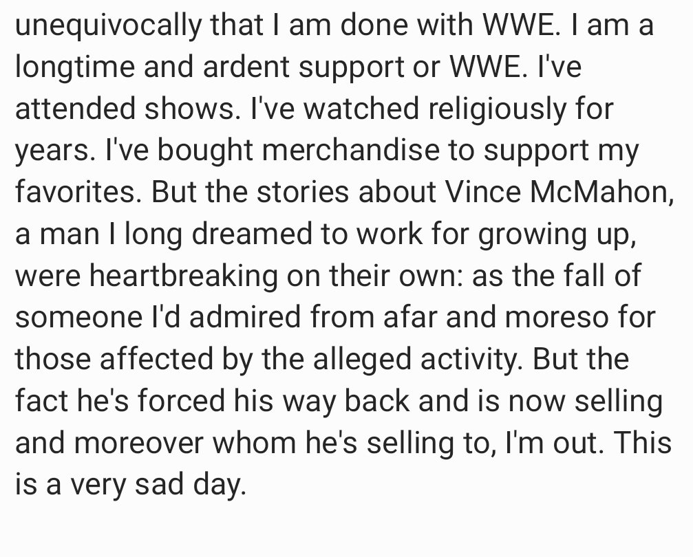 SCLury's tweet photo. A small look into why I no longer support WWE. https://t.co/xWUImKJdY9