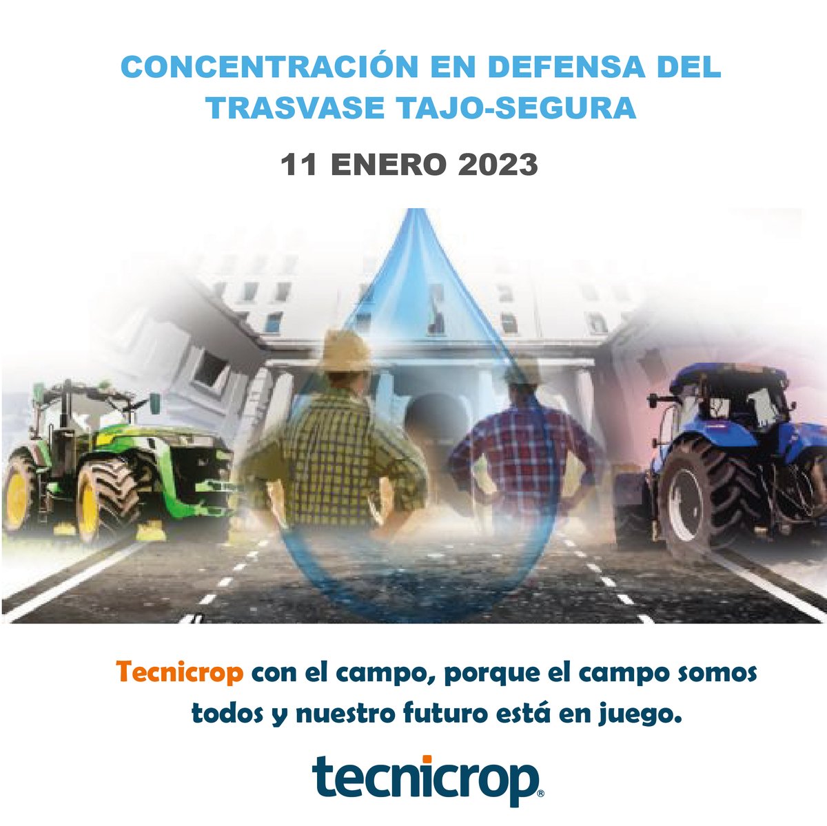 Tecnicrop's tweet photo. Hoy en #Madrid está teniendo lugar una #concentración en defensa del #trasvase Tajo-segura..

Desde Tecnicrop queremos mostrar nuestro apoyo a todos los #agricultores, porque el #campo somos todos y nuestro #futuro está en #juego.

#juntossumamos #juntosporelcampo https://t.co/KChVeWBJ75