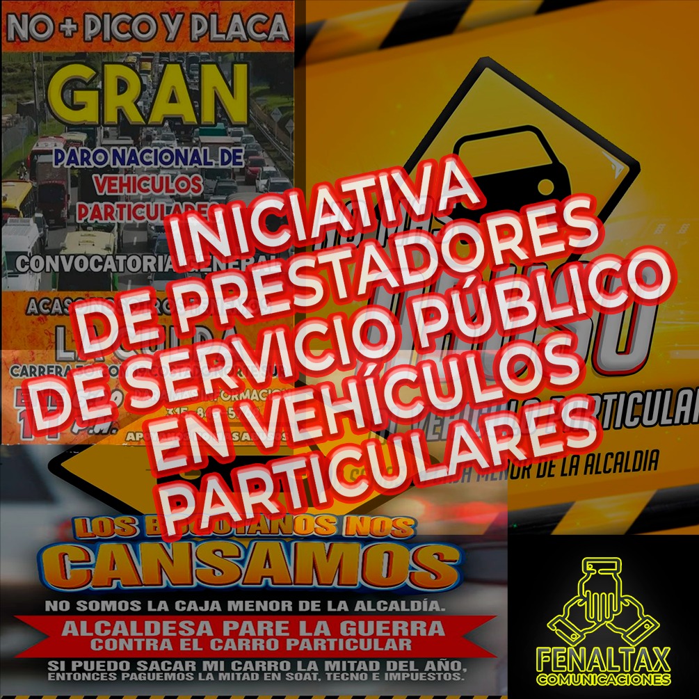 La invitación al gran paro nacional de vehículos particulares a causa del cambio de pico y placa en Bogotá; no es sino otro engaño más a la ciudadanía y autoridades por parte de los PRESTADORES ILEGALES DE SERVICIO PÚBLICO EN PLATAFORMAS.!!!!! 👎🏻🚫

#SiempreUnidosSiempreTaxi