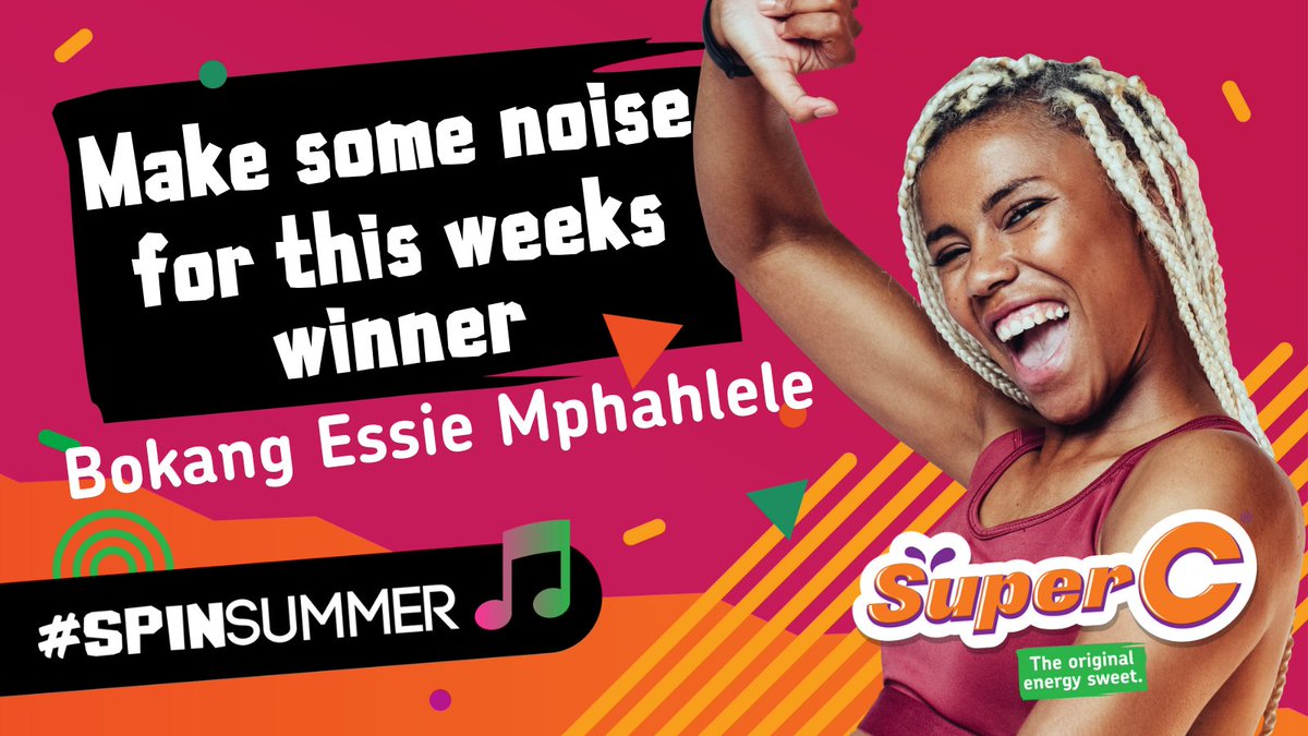 SuperCSweets's tweet photo. We’re all about that winning Energy 🤸 Congratulations  Mphahlele Bokang Essie for spinning this summer your way 📀 Bokang walks away with a 12-month Spotify subscription to create a playlist that fits their vibe🎧 #Winner #SpinSummer #SuperCSweets https://t.co/gmm0yRq0yd