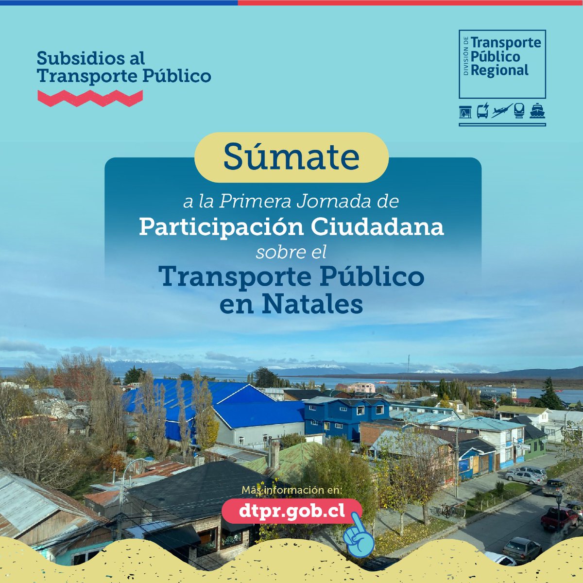 DPPUltEsperanza's tweet image. 🔊ATENCIÓN #Natales 
Hoy miércoles a las 18:30 horas te invitamos al 1er. “Diálogo de Participación Ciudadana sobre Transporte Público y Movilidad #Natales”, sede de la JJ.VV. N°9 “Nueva Esperanza”, (calle 14 abril N° 1207, Natales) ¡Participa! por un #ChileMejorConectado