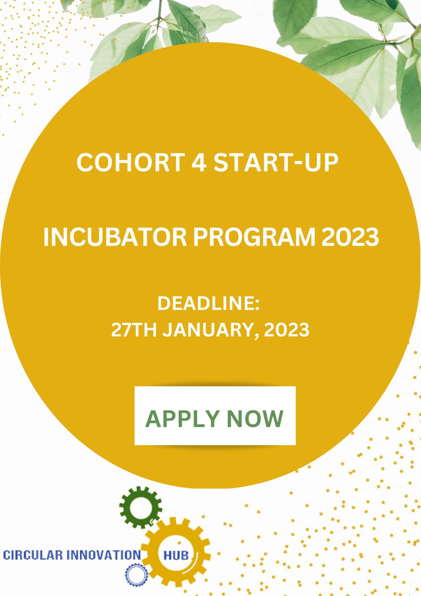 We're receiving #applications for the 4th Cohort #Incubator Program from early stage #startups across #Africa and #Kenya, dealing with  #Ewaste #Batterytechnology #Plastic #Glass #Metals #Organicwaste #Paperwaste #Greentech #cleanenergy 
Apply: lnkd.in/dXEDm57E