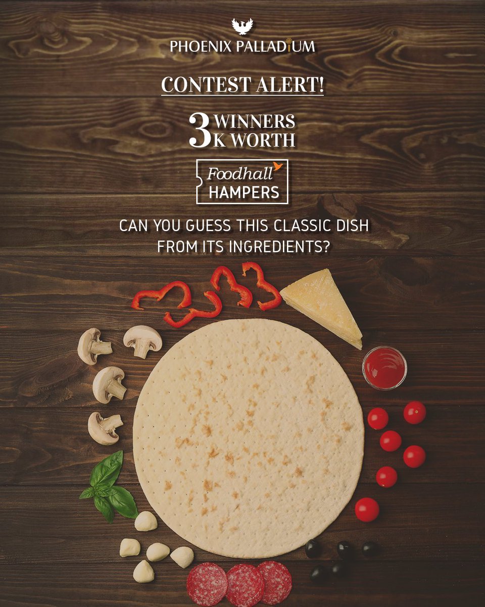 What's cooking?👩🏻🍳🍴👨🏻🍳
Guess the name of the dish from its ingredients and stand a chance to win <a href="/FoodhallIndia/">Foodhall India</a> hampers worth Rs 3,000.🤩
#
Steps:
1) Answer the question in the comments below
2) Tag 3 friends and ask them to participate
3) Follow Phoenix Palladium on Twitter.