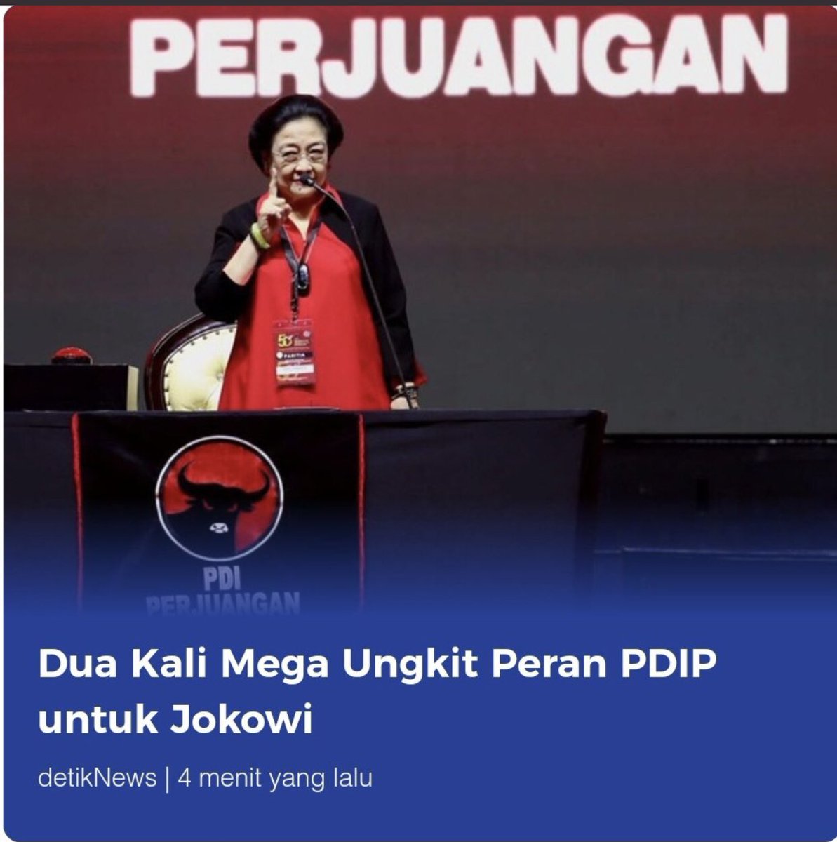 Selamat malam.

Jika kita jujur, maka korelasi Pak @Jokowi dengan <a href="/PDI_Perjuangan/">PDI Perjuangan</a> besifat “MUTUALISME”. Peran <a href="/PDI_Perjuangan/">PDI Perjuangan</a> menjadikan Pak @Jokowi sebagai Presiden signifikan, sebaliknya peran Pak @Jokowi membesarkan PDIP sangat signifikan jua. Setuju? RT ...!