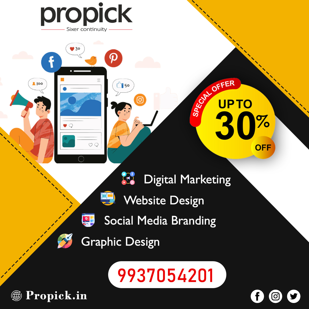 PropickIndia's tweet photo. #Propick Brings The New Year Offer for All It's Digital Services! Get Up to 30% OFF with all our digital branding services including digital marketing, website design, smo, seo, graphic design etc..
🌎https://t.co/NQ33w8QfwC
📞9937054201
#Propick #digitalmarketing #Offer #India https://t.co/o1iQwWmZ3W