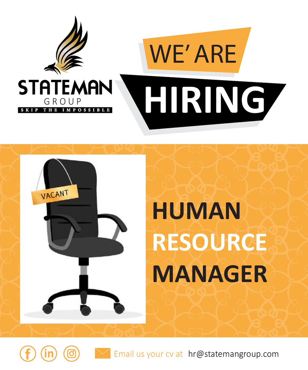 StatemanGroup's tweet photo. Stateman Aviation is looking for a skilled HR Officer who will recruit, support and develop talent through developing policies and managing procedures. He/she will be responsible for administrative tasks.
Send us your C.V. and Academic credentials to hr@statemangroup.com https://t.co/CaJ00hL2lF