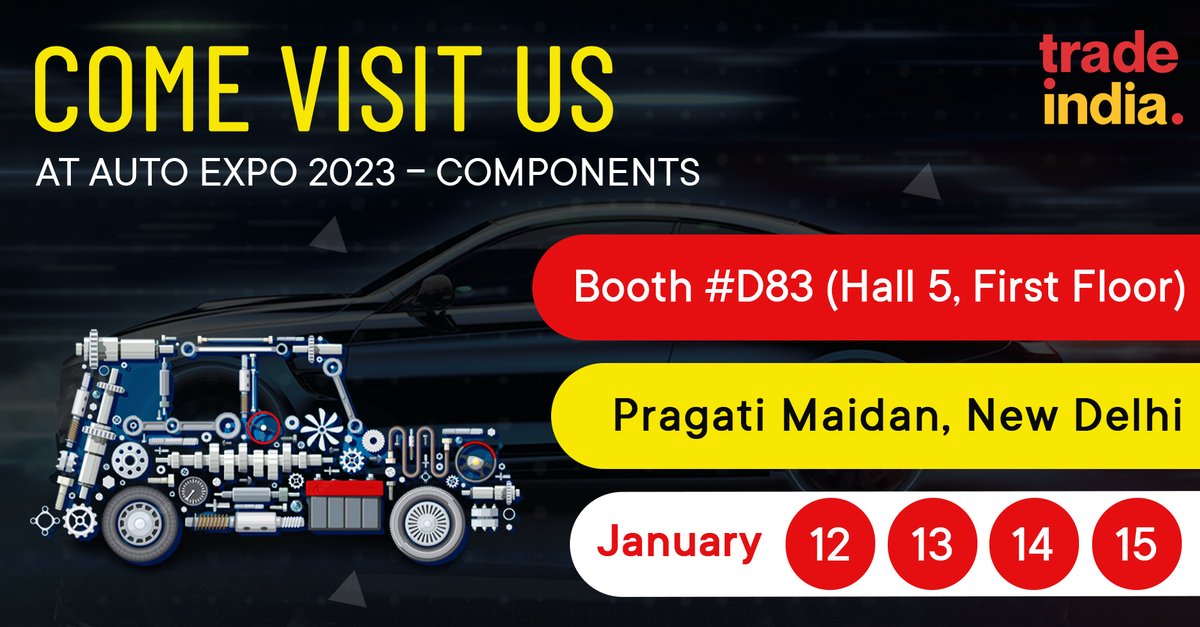 tradeindia's tweet image. Come see us at Auto Expo 2023 – Components. We are thrilled to be an exhibitor at this year’s expo &amp;amp; would love to see you there. Our team is eagerly waiting to have some interesting conversations &amp;amp; exciting games at the booth.

#AutoExpo2023 #TradeIndia #AutoComponents #MSMEs