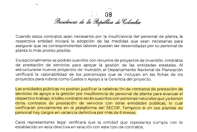 contrataenlinea's tweet photo. 🚨DIRECTIVA PRESIDENCIAL 008/2022. CONTRATOS DE PRESTACIÓN DE SERVICIOS Y APOYO A LA GESTIÓN. 📄Consejo de Estado ADMITE demanda de NULIDAD PARCIAL contra el Inciso 4 del numeral 1.1 de la Directiva presidencial https://t.co/BV8XOsy2DZ https://t.co/1hmAEiYMnH