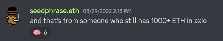 unseenai's tweet photo. (and that's from someone who still has 1000+ ETH in axie)
still ignoring WG? https://t.co/hgytnuBfYh