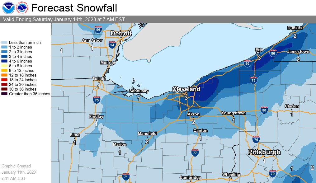 NWSCLE's tweet photo. A variety of weather Thursday into Friday.  A storm system will bring milder temps in the 50s  Thursday with rainfall amounts 1.0" to 1.5". Rain will change to wet snow Thursday night. Isolated thunder is possible Thursday afternoon and our winds will become very gusty too. https://t.co/DhqNOv20te
