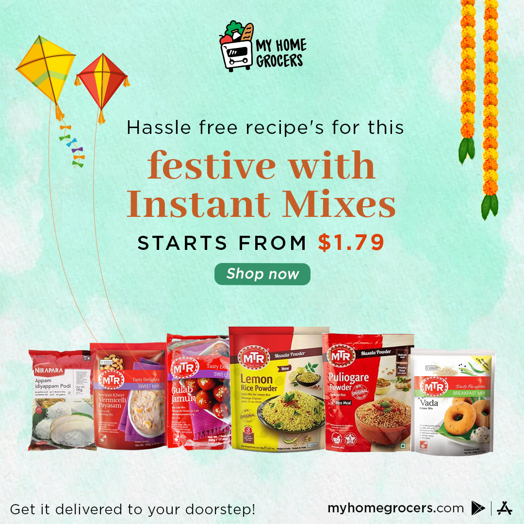 myhomegrocers1's tweet image. Who needs the hassle of grocery shopping? Get your festive recipes sorted with MyHomeGrocers! Shop Instant Mixes and get them delivered to your doorstep. 

To Order, Click here 👉 myhomegrocers.com/specials

#myhomegrocers #instantmixes #mtrfoods #sankranti #festiverecipes #DallasTX
