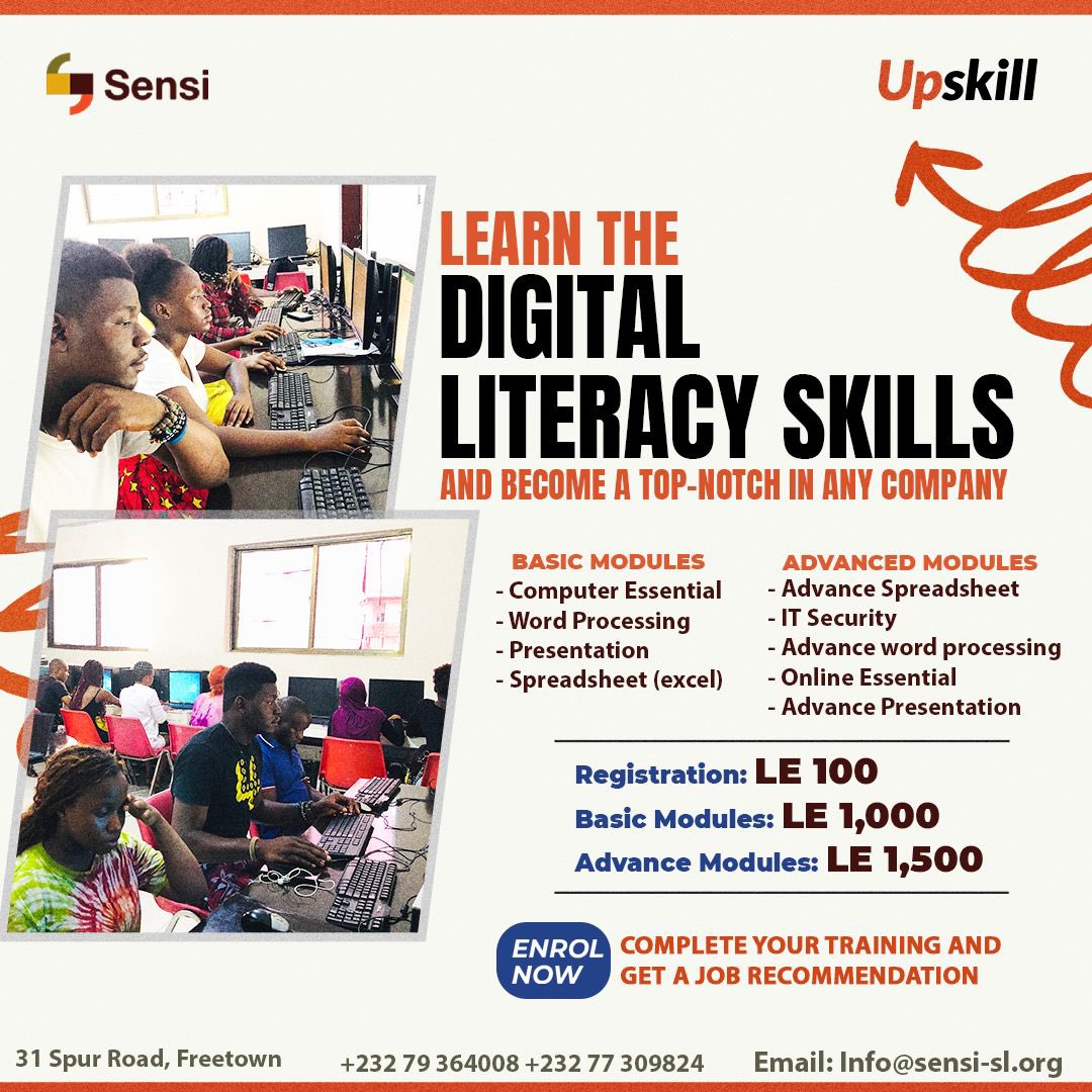ICT can be a muddy environment and approaching it without a proper guidance and a practical training can be a time-consuming task. Enroll in our ongoing ICT training and get certified.

Registration is in progress 

#icttraining #sensitechhubsl #tech #computer #training