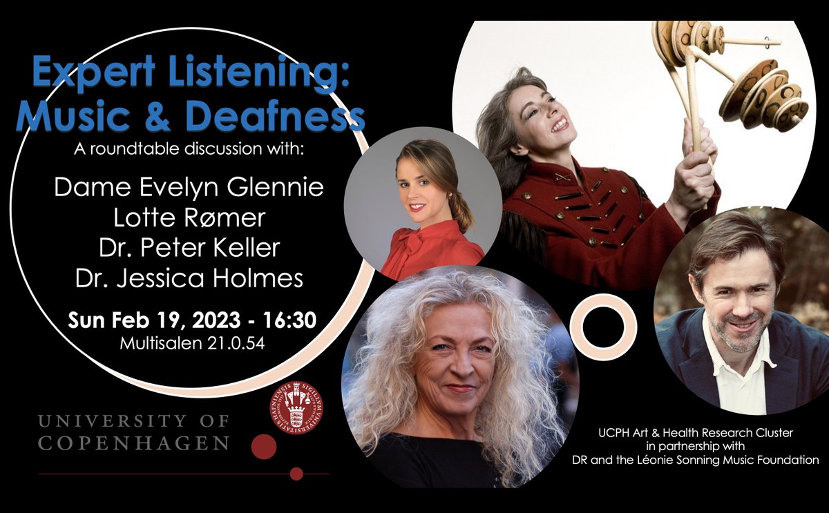 Dr. Jessica A. Holmes (@hessicajolmes) on Twitter photo Join us at <a href="/koebenhavns_uni/">Københavns Uni</a> for this special event w/renowned percussionist & '23 Sonning Prize winner <a href="/DameEvelyn/">Evelyn Glennie</a>, iconic DK musician Lotte Rømer + leading neuroscientist <a href="/perikeller/">Peter Keller</a> Sun Feb 19/16:30!
<a href="/UCPH_Research/">University of Copenhagen Research</a> <a href="/sonningmusic/">Léonie Sonning Music Foundation</a> @DRKoncerthuset
artsandculturalstudies.ku.dk/Calendar/2023/… Join us at <a href="/koebenhavns_uni/">Københavns Uni</a> for this special event w/renowned percussionist & '23 Sonning Prize winner <a href="/DameEvelyn/">Evelyn Glennie</a>, iconic DK musician Lotte Rømer + leading neuroscientist <a href="/perikeller/">Peter Keller</a> Sun Feb 19/16:30!
<a href="/UCPH_Research/">University of Copenhagen Research</a> <a href="/sonningmusic/">Léonie Sonning Music Foundation</a> @DRKoncerthuset
artsandculturalstudies.ku.dk/Calendar/2023/…