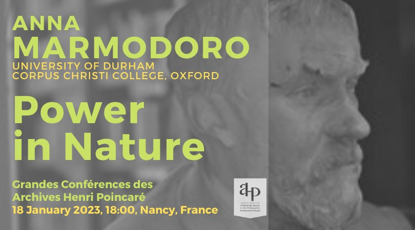 AHPoincare's tweet photo. Anna Marmodoro at the Grandes Conférences AHP !
(Univ. of Durham / Corpus Christi College Oxford) 
« Power in Nature »
Nancy, France, Jan 18, 2023 and online:  https://t.co/uvACP8ab8H
#philsci #philosophy #mackie #histphil #analyticphilosophy #causation https://t.co/kdTkAxGxS0