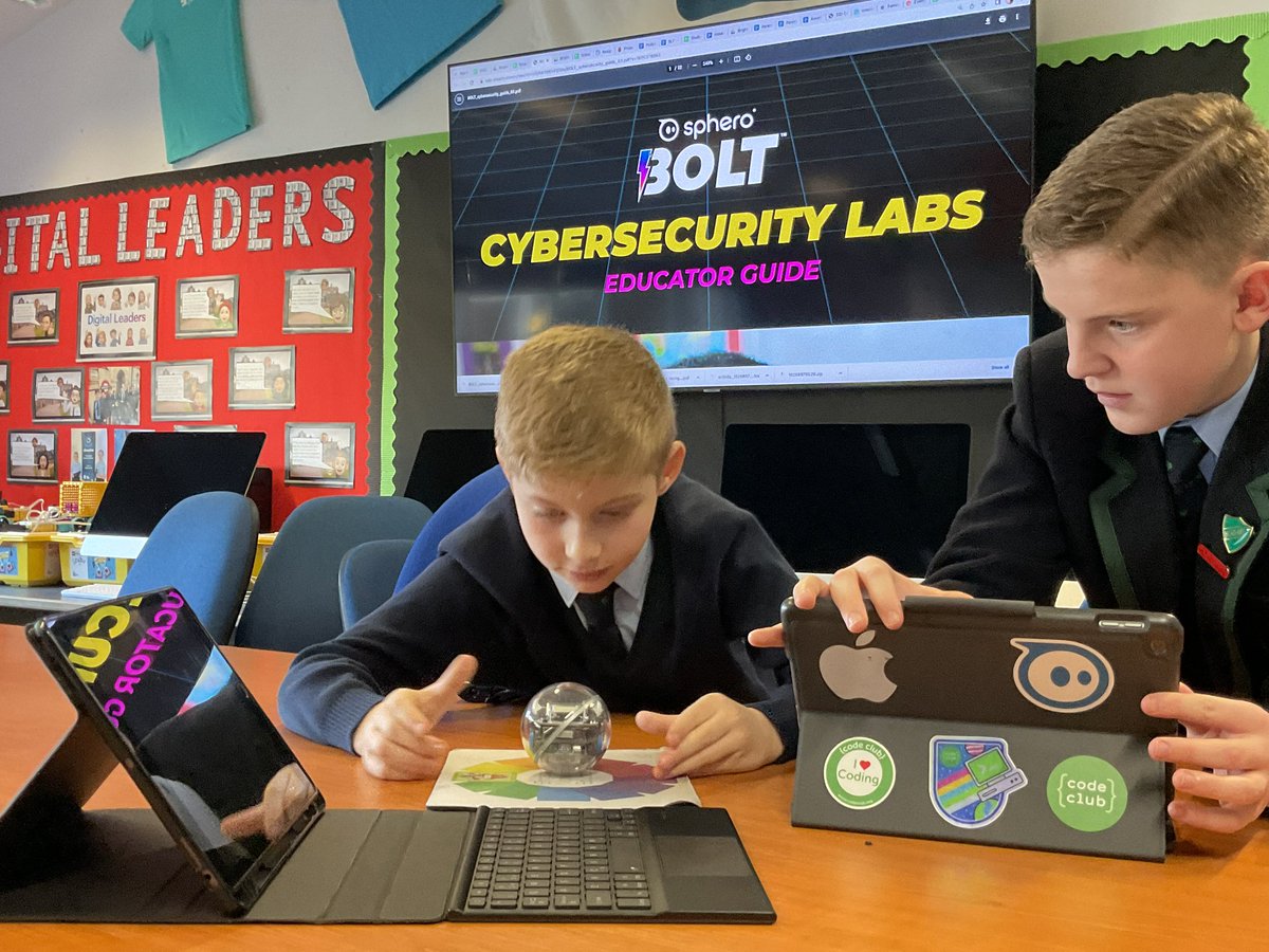MattWarne's tweet image. Testing out the new @Sphero Cybersecurity Labs project with the @RGSTheGrange Year Six pupils. Today we investigated ethical and unethical use of computers and evaluated the 1992 Computing Code of Conduct to see how applicable it is today! 
#coding #cybersecutity #edu @SpheroEdu