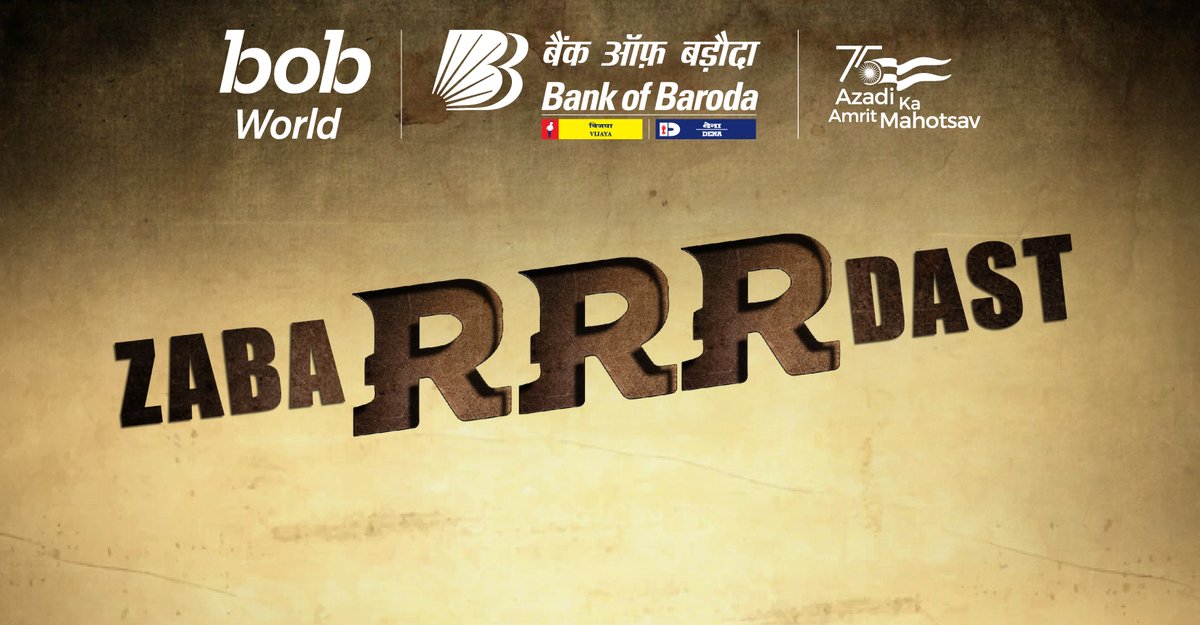 bankofbaroda's tweet photo. A historic achievement for Indian cinema. What a ZabaRRRdast performance at the global stage.🥳👯 #RRR https://t.co/9dCNrwgfI1
