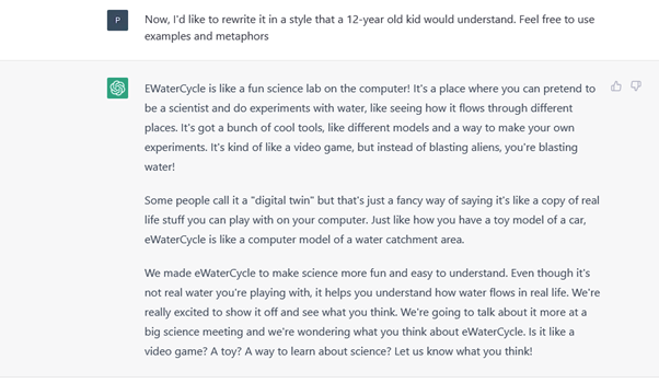 "A place where you can pretend to be a scientist"😂
As I was waiting in the #EGU23 submission queue, I asked chatGPT to explain my abstract to a 12-year old kid. Oh, and its "Einstein version" was better than my own😅