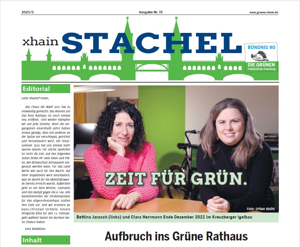 GrueneXhain's tweet photo. 🦔Die neue #Stachel-Ausgabe ist da!💚
Zur digitalen Version👉
https://t.co/0FyFcFhsVu
📢Interview mit @Bettina_Jarasch &amp; @clara_herrmann + Extra @MdB_Stroebele 
Beiträge u. a. von @grafwer @dpwes @kaddinsky @BurkertEulitz @LieblingXhain @VasiFranco  @DrTurgutAltug @jul_schwarze https://t.co/tyCCE4q78Y