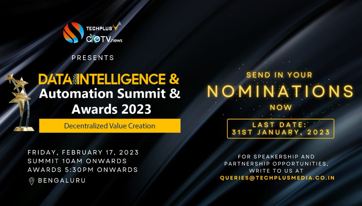 cxotvnews's tweet image. Introducing the CXO Data Intelligence &amp;amp; Automation Awards. Join the League of Outstanding Data Intelligence &amp;amp; Automation Leaders. #DataIntelligenceSummit

Send in your nominations at lnkd.in/dGCU3wuT &amp;amp; get recognized for your innovations.

#CXOTVnews #data #automation #AI