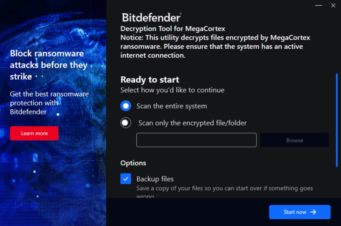 Msvolpe_'s tweet photo. La compañía de ciberseguridad #Bitdefender lanza al mercado un #descifrador universal y gratuito para aquellos afectados por el #ransomware #MegaCortex puedan recuperar sus datos.
#ciberseguridad #cybersecurity #cybersec #cyberattack #NoMoreRansom https://t.co/u4dkqV6yMz