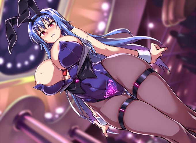 バニ淫スーツに身を包む初夏さんの一連差分が完成したけどここからの文字入れがまた一苦労だぜ 