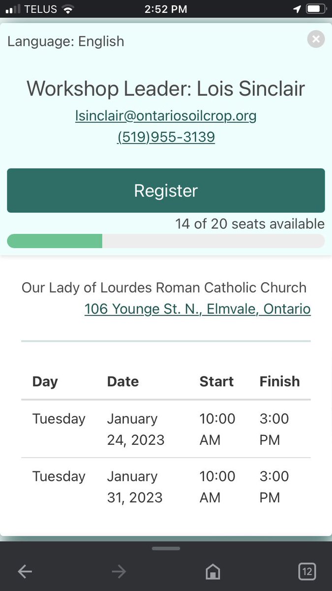 EFP worship in Elmvale needs at least 4 more signed up by January 20th to run. Yes we could do the online version but what fun would that be. workshops.ontarioprograms.net/workshop/regis…