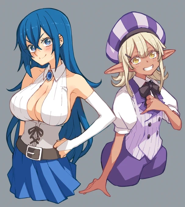 呪具師のモーラとギムリー 漫画可愛いね! 手癖で描いてるからなんか前もこんなポーズ描いた気がする…w 