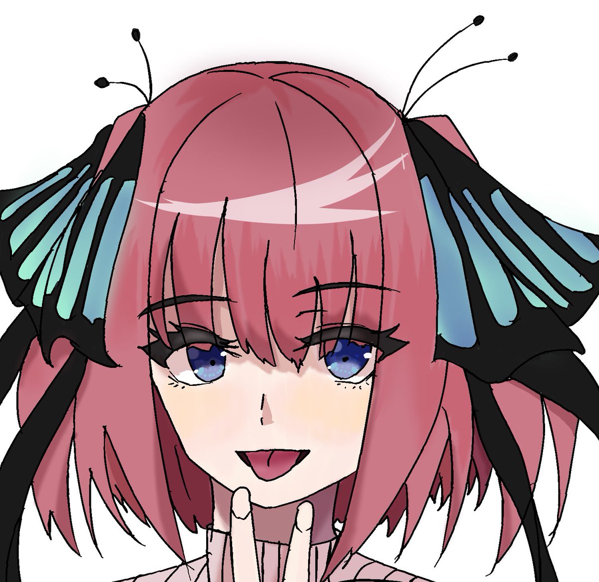 サンシャインさんがTwitterに投稿した中野二乃(五等分の花嫁)のイラスト。