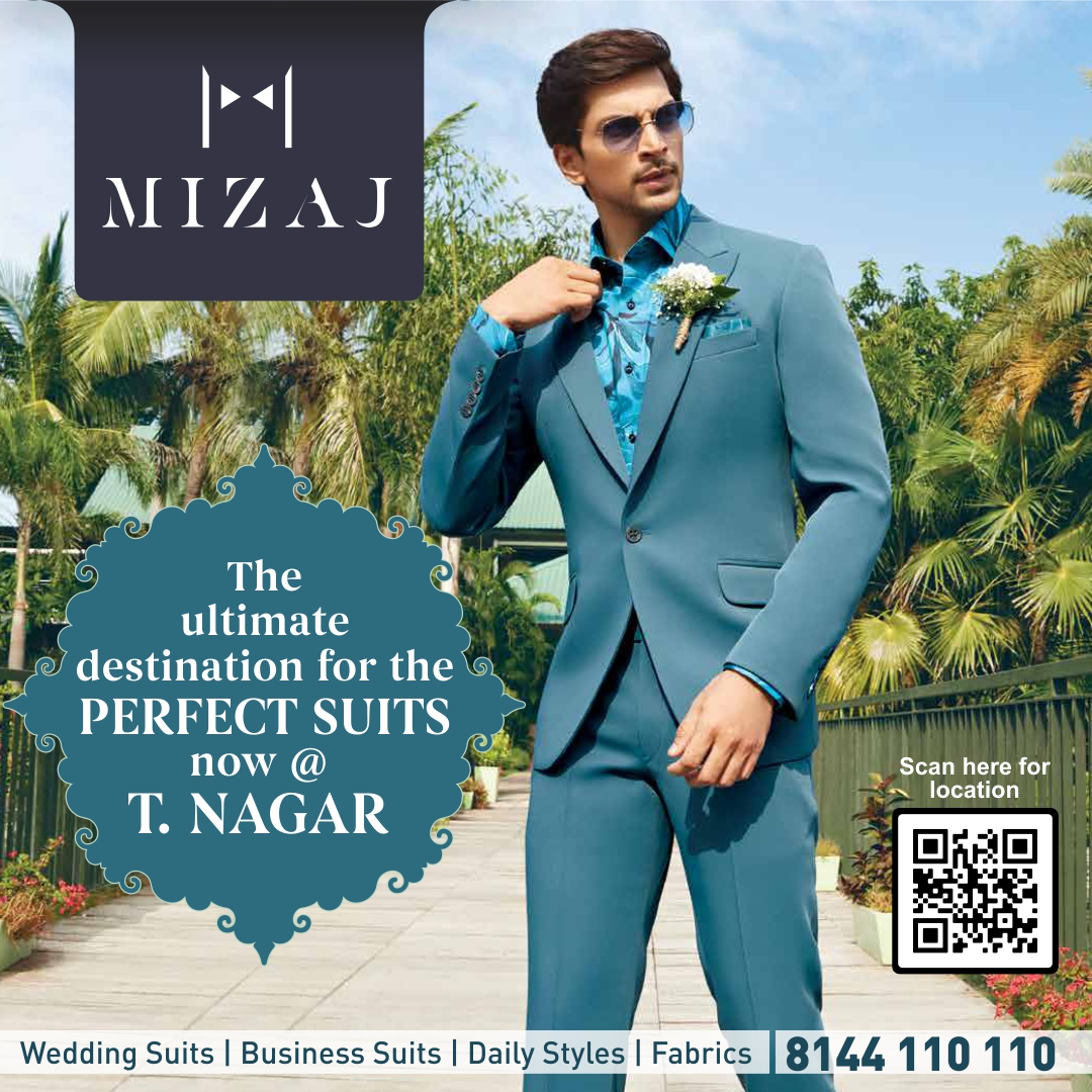 Mizajofficial's tweet photo. Suits are the ultimate expression of #style & class for any occasion from weddings to every day work place. Now explore the best of fabrics & the perfect #customtailoredsuits to reflect your attitude right here at #Mizaj,T. Nagar, the ultimate destination for your perfect #Suits https://t.co/Q2N6AIy1SI