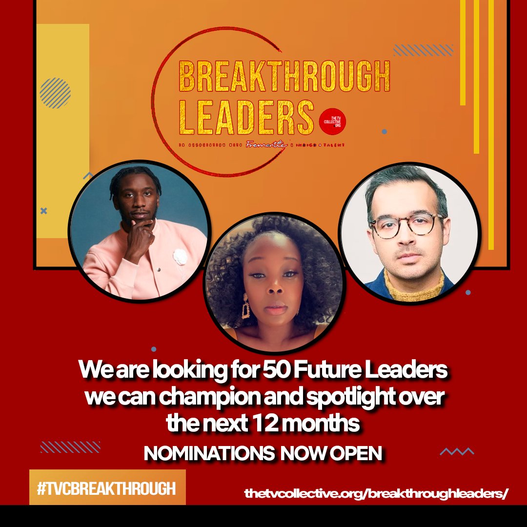 TheTVCollective's tweet photo. Nominate yourself, or someone who you think has what it takes to be a Future Leader in the TV Industry but just needs a little help breaking through.
https://t.co/6mhzO5edoD
_
#Breakthroughleader #nomination #Opportunity #industrysupport #production #producer https://t.co/EvGcj40oTA