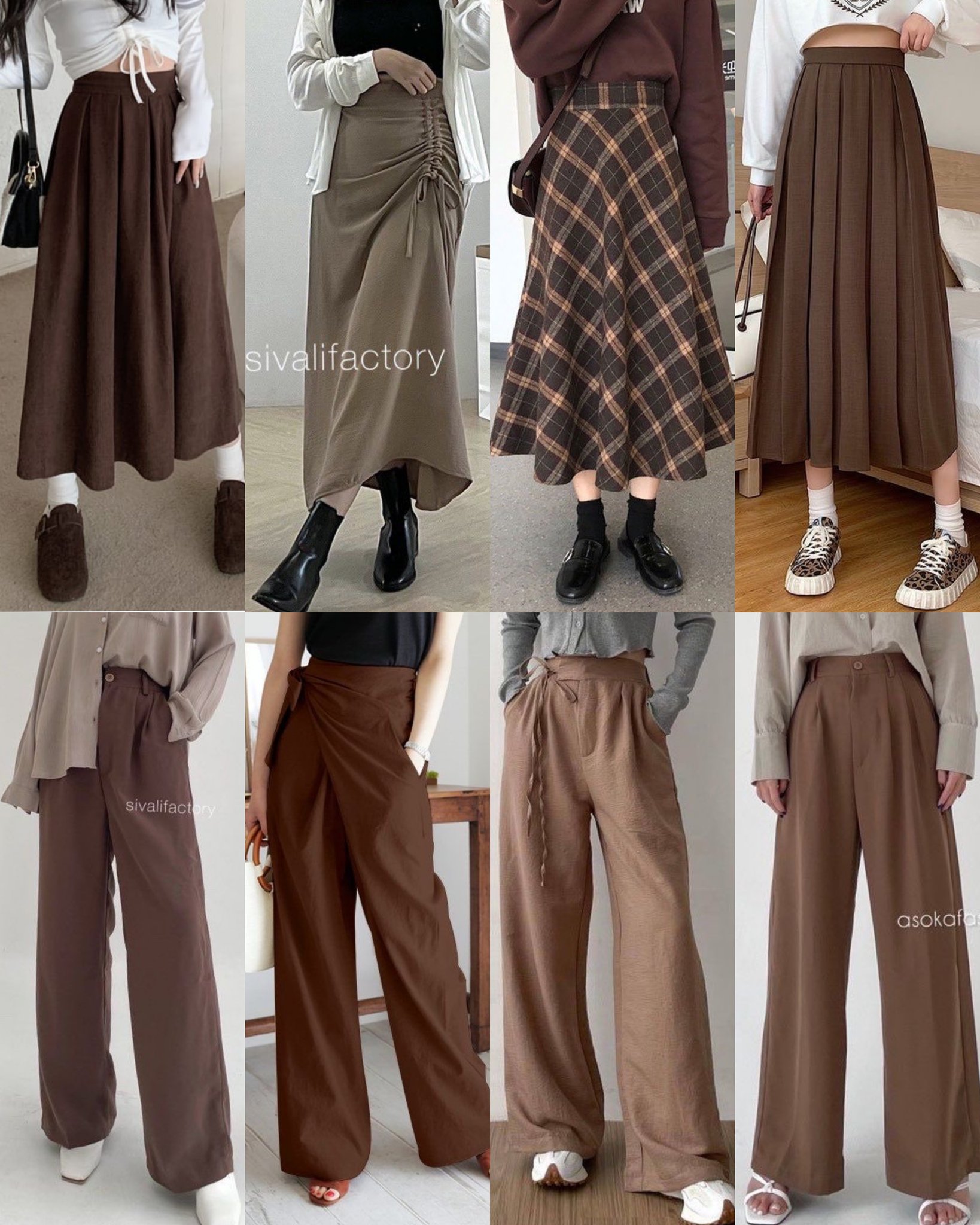 Long brown skirt clearance outfit