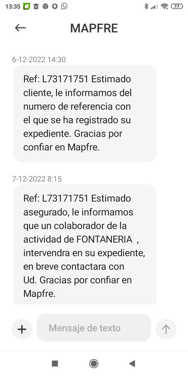 Carpanto12's tweet photo. Mapfre en reparaciones me parece de lo más lamentable . Llevó desde el 6 diciembre con un expediente abierto por    averías de agua y a día de hoy Mapfre todavía no me lo ha solucionado . Mapfre no cumple https://t.co/ZoRLvMxFZP