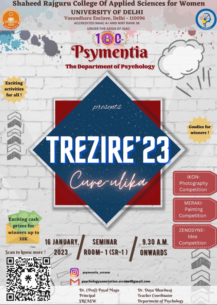 PSrcasw's tweet photo. The year long wait finally comes to an end! The 2023 edition of TREZIRE:CURE-ULIKA is coming soon!!🥳
A lot more fun activities, interesting competitions and informative session awaits your participation!💥
#fest #delhiuniversity #srcasw #collegelife #techfest #2023 #Students https://t.co/uvs7Tc0Xrn
