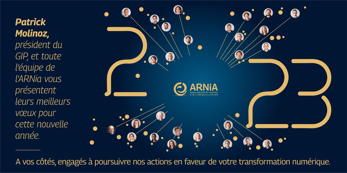 #2023 Le GIP ARNia, son Président <a href="/MolinozPatrick/">Patrick MOLINOZ</a> et l'ensemble de l'équipe vous adressent leurs Meilleurs Voeux de bonheur et de réussite pour 2023 !