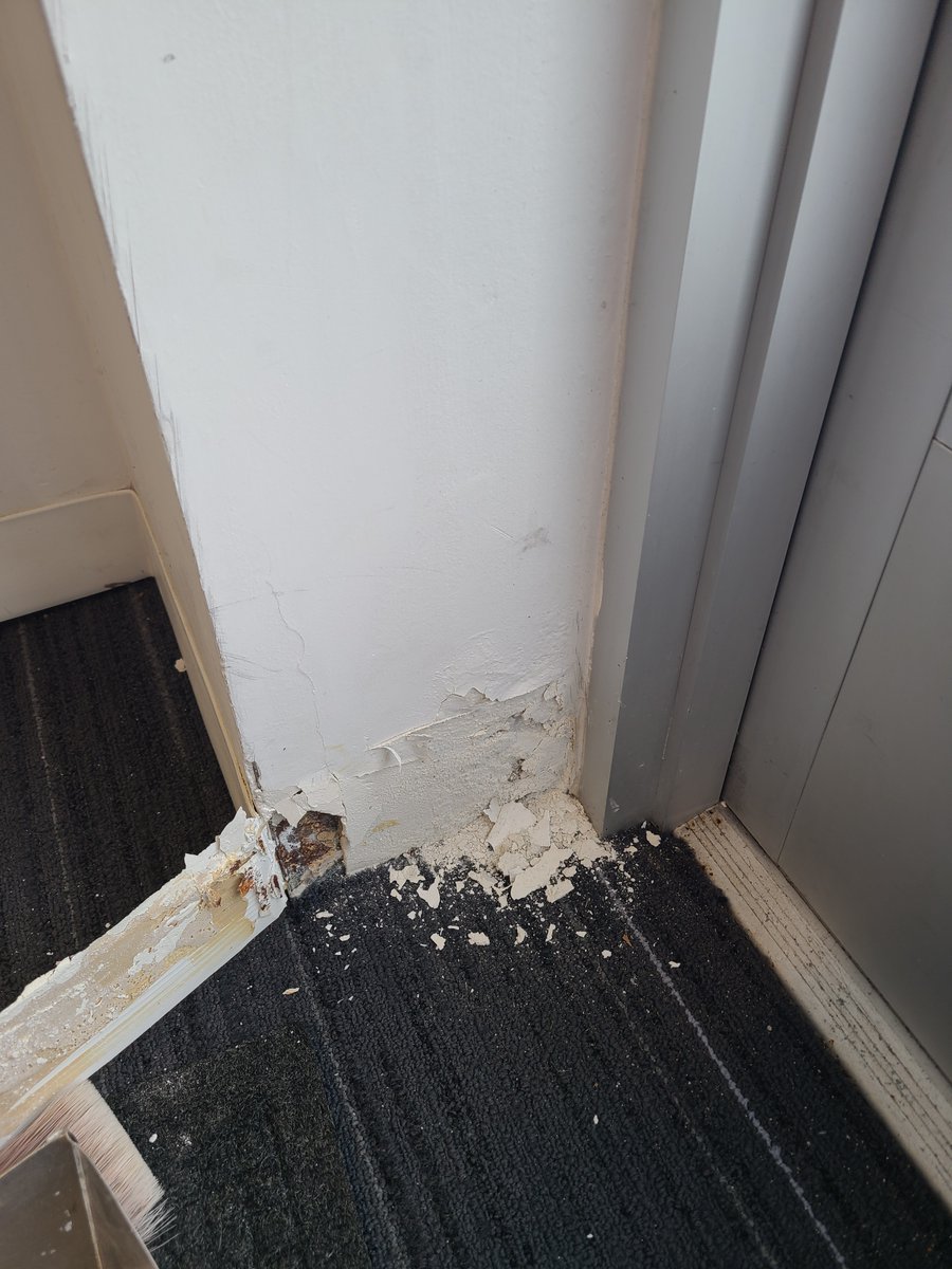 LuluiLiCoffey's tweet image. RT  RT  Another wall patch job well done by our roving technicians! #WallRepair #Sheetrock #GeneralMaintenance #Construction #Handyman #Facili…