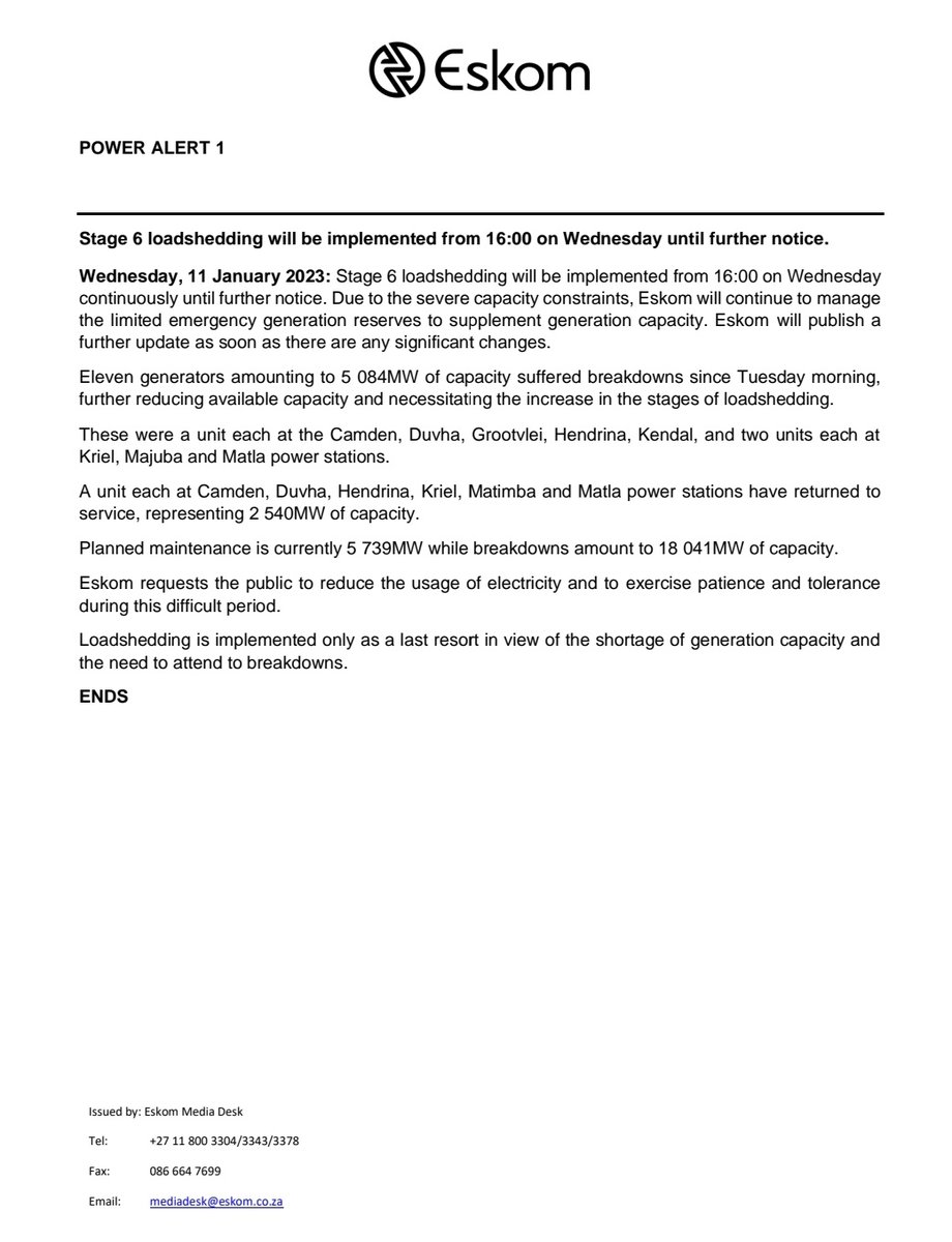 Eskom Hld SOC Ltd tweet media