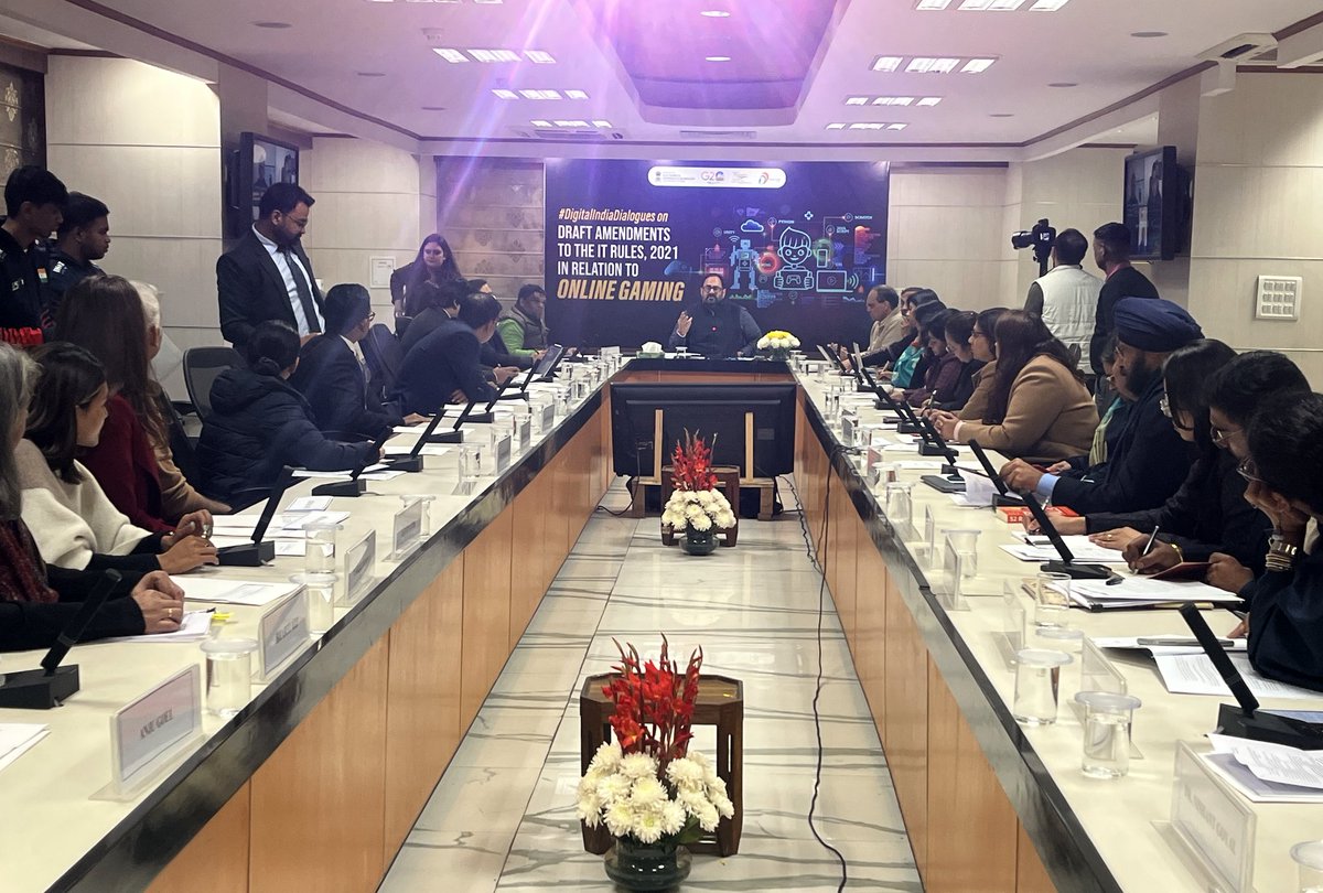 GoI_MeitY's tweet image. .@GoI_MeitY today held a consultation with children, parents, teachers, gamers, and safety and trust organizations on the proposed amendments to the #ITRules2021 in relation to #OnlineGaming. #DigitalIndia @Rajeev_GoI #DigitalIndiaDialogues
